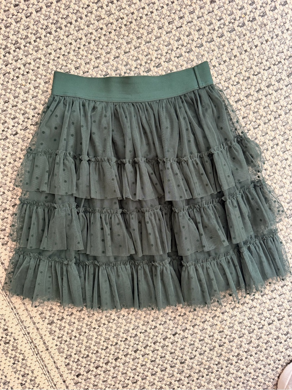 Boden Polka Dot Ruffle Tulle Mini Skirt